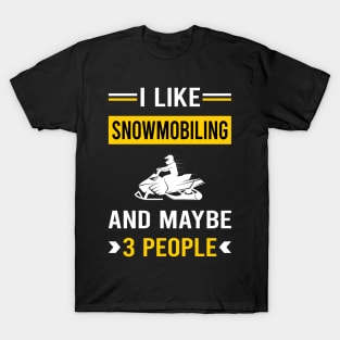 3 People Snowmobiling Snowmobile T-Shirt